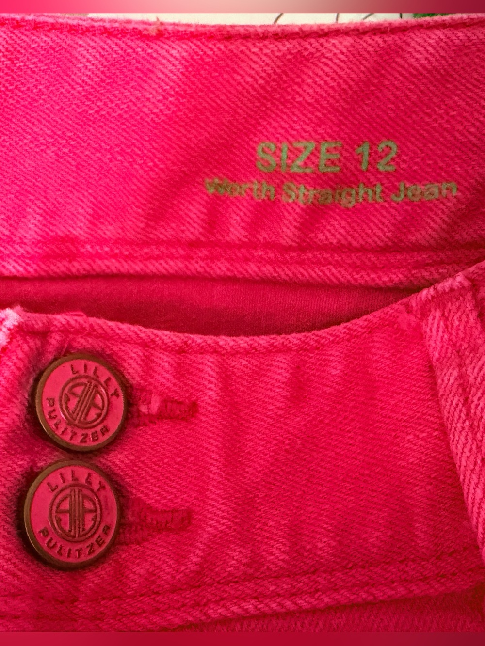 Lilly Pulitzer Worth Pink Straight Jeans size 12 - Picture 7 of 14
